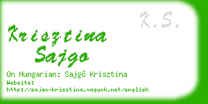 krisztina sajgo business card